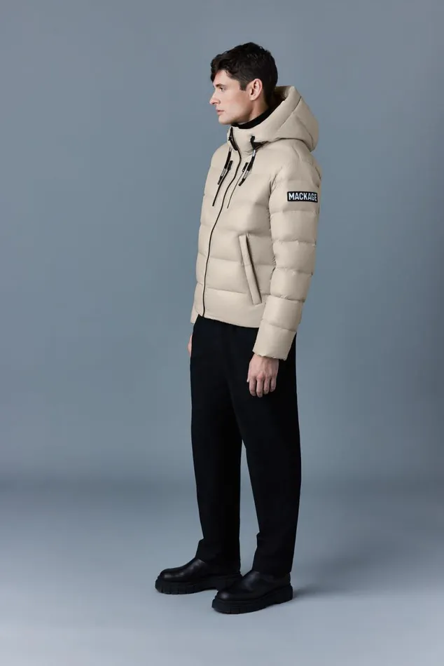 Puffer Men Mackage VICTOR Lustrous Light Down Jacket With Hood For Men Black