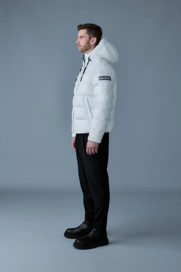 Puffer Men Mackage VICTOR Lustrous Light Down Jacket With Hood For Men Black