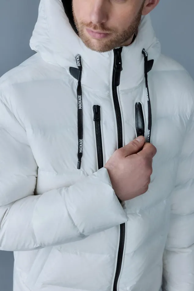 Puffer Men Mackage VICTOR Lustrous Light Down Jacket With Hood For Men Black