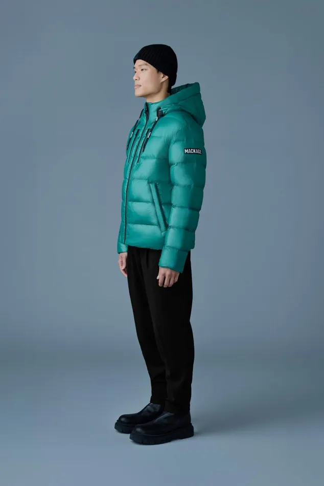 Puffer Men Mackage VICTOR Lustrous Light Down Jacket With Hood For Men Black