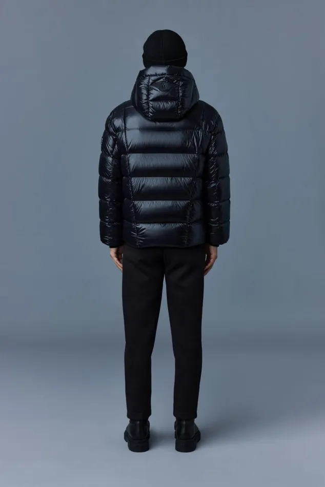 Puffer Men Mackage VICTOR Lustrous Light Down Jacket With Hood For Men Black