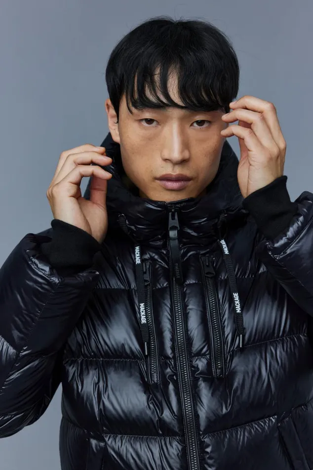 Puffer Men Mackage VICTOR Lustrous Light Down Jacket With Hood For Men Black