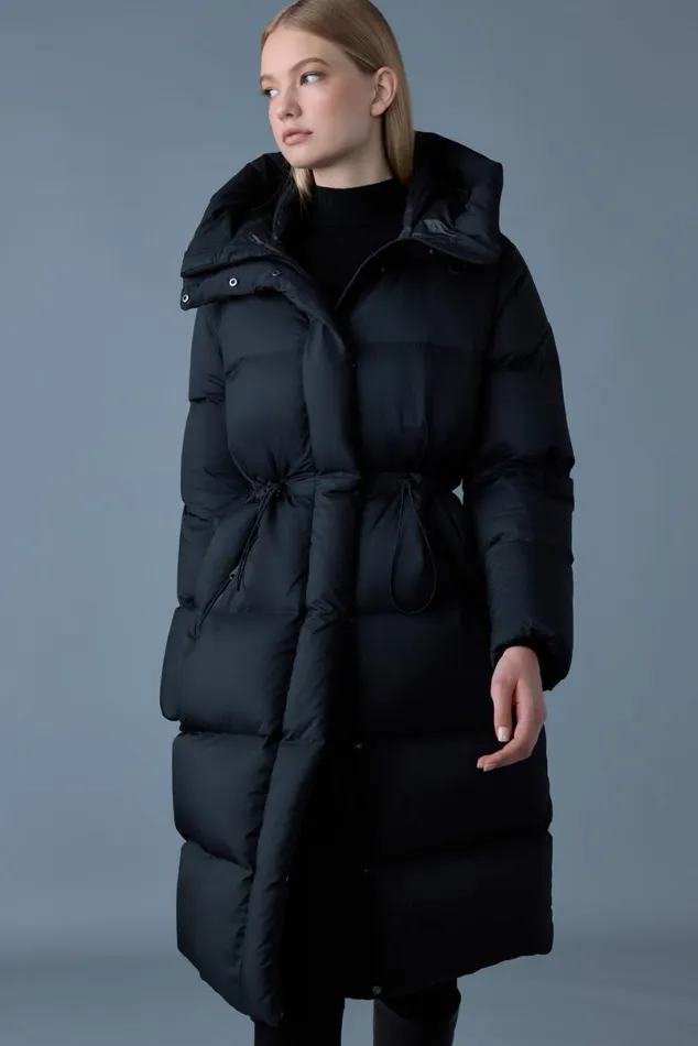 Puffers Women Mackage ISHANISW Softwash Long Down Coat With Hood Garnet Puffers Women Mackage ISHANISW Softwash Long Down Coat With Hood Garnet