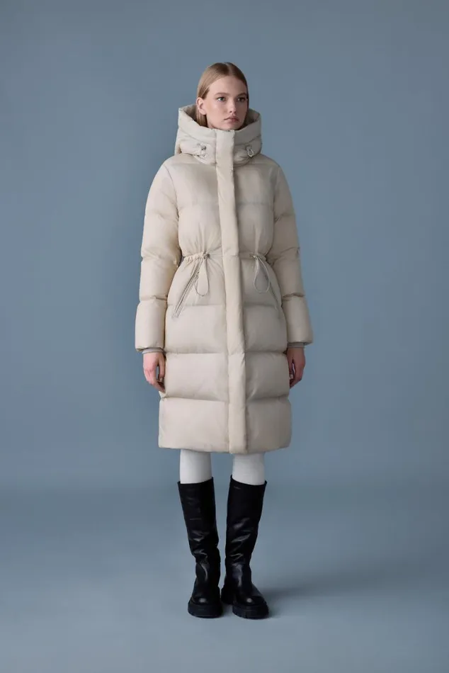 Puffers Women Mackage ISHANISW Softwash Long Down Coat With Hood Garnet Puffers Women Mackage ISHANISW Softwash Long Down Coat With Hood Garnet