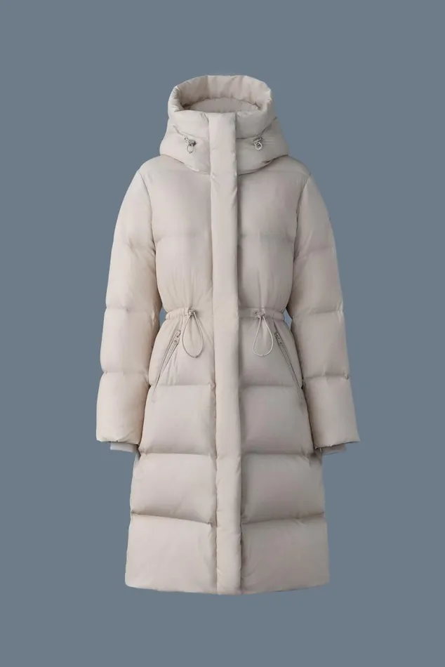 Puffers Women Mackage ISHANISW Softwash Long Down Coat With Hood Garnet Puffers Women Mackage ISHANISW Softwash Long Down Coat With Hood Garnet