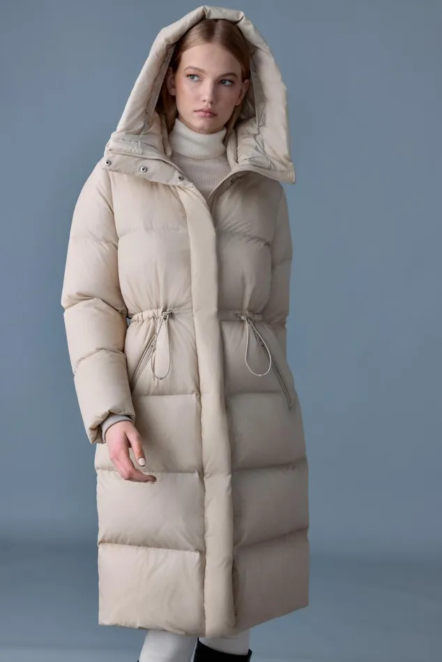 Puffers Women Mackage ISHANISW Softwash Long Down Coat With Hood Garnet Puffers Women Mackage ISHANISW Softwash Long Down Coat With Hood Garnet