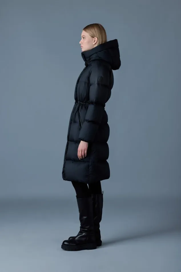 Puffers Women Mackage ISHANISW Softwash Long Down Coat With Hood Garnet Puffers Women Mackage ISHANISW Softwash Long Down Coat With Hood Garnet