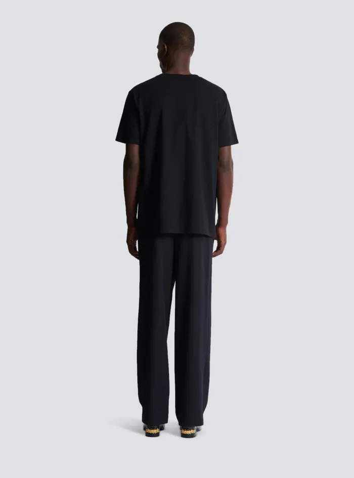 Relaxed Tshirt With Kiss Print Black Men Balmain TShirts