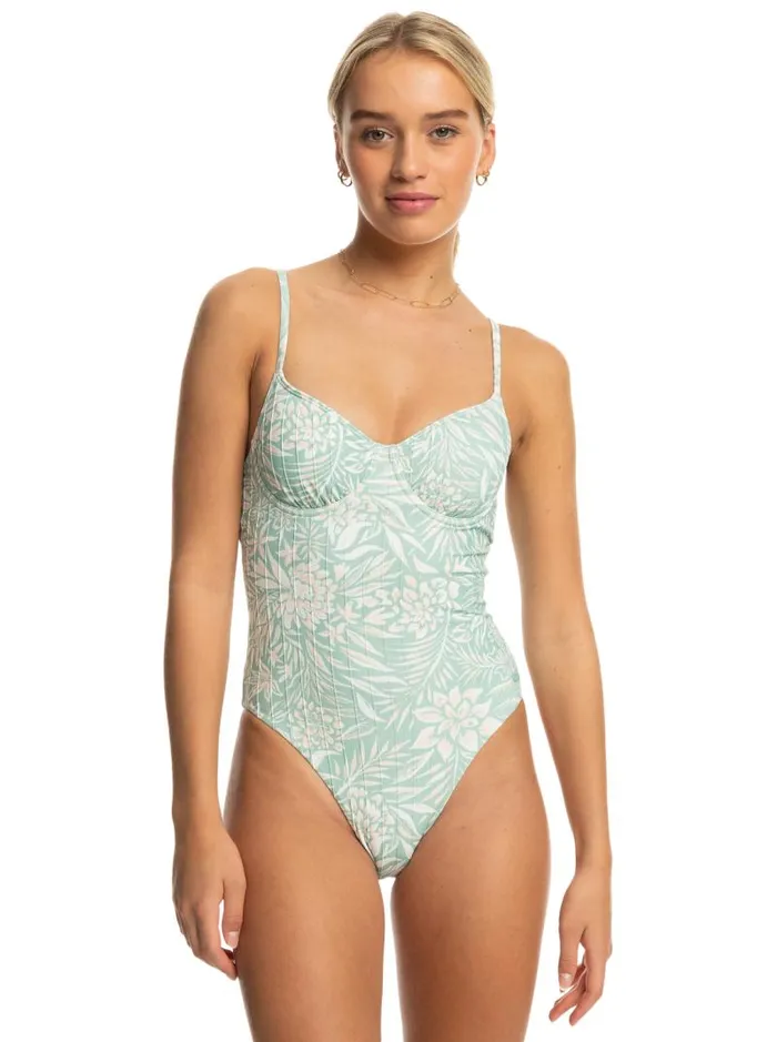 Roxy One Pieces Rib Roxy Love The Muse OnePiece Swimsuit Blue Surf Planao Apparel 8211 Women