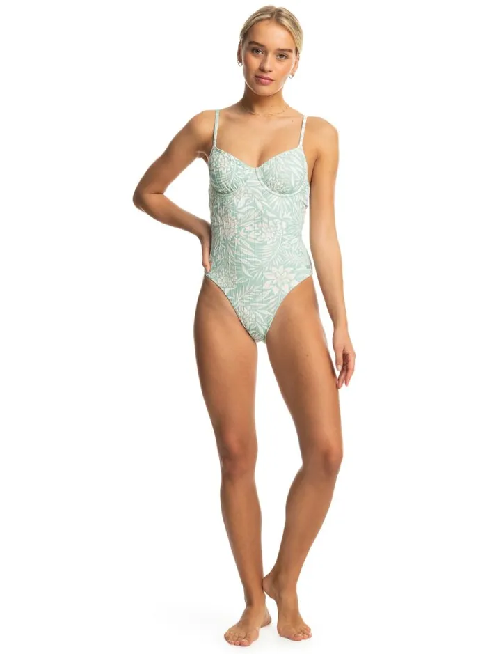 Roxy One Pieces Rib Roxy Love The Muse OnePiece Swimsuit Blue Surf Planao Apparel 8211 Women
