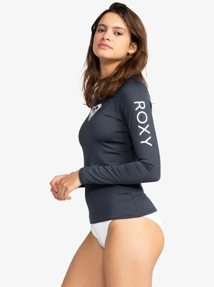 Roxy Rashguards Whole Hearted Long Sleeve UPF 50 Rashguard Mood Indigo 8211 Women
