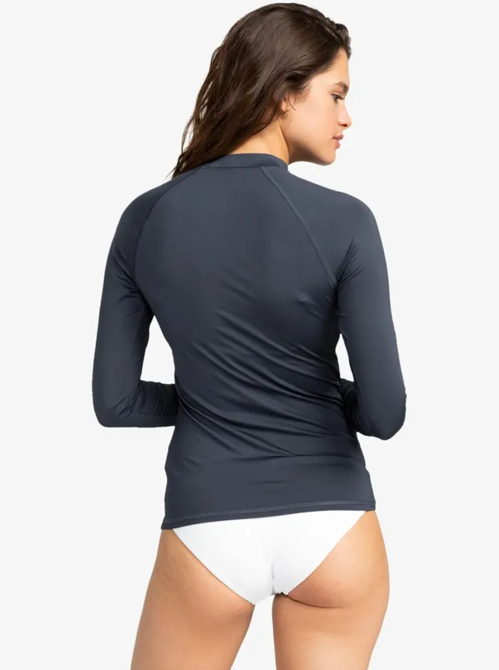 Roxy Rashguards Whole Hearted Long Sleeve UPF 50 Rashguard Mood Indigo 8211 Women