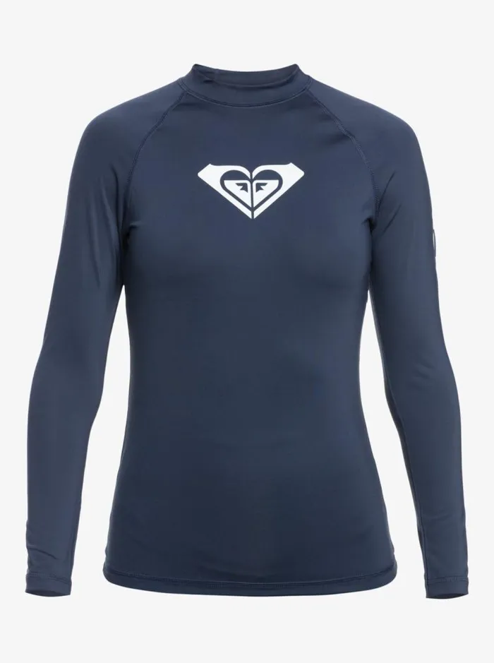 Roxy Rashguards Whole Hearted Long Sleeve UPF 50 Rashguard Mood Indigo 8211 Women