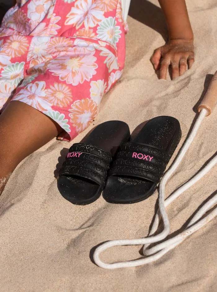 Roxy Shoes and Sandals Girl039s 416 Slippy WaterFriendly Sandals Black 8211 Kids
