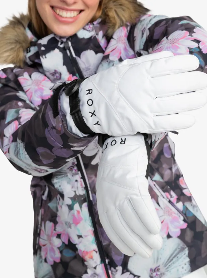 Roxy Snow Accessories Roxy Jetty Solid Insulated SnowboardSki Gloves Bright White 8211 Women Roxy Snow Accessories Roxy Jetty Solid Insulated SnowboardSki Gloves Bright White 8211 Women