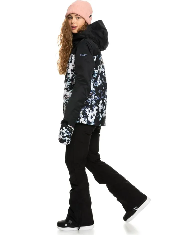Roxy Snow Jackets Roxy Jetty Block Insulated Snow Jacket True Black Black Flowers 8211 Women