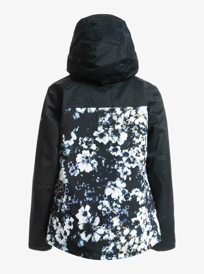 Roxy Snow Jackets Roxy Jetty Block Insulated Snow Jacket True Black Black Flowers 8211 Women