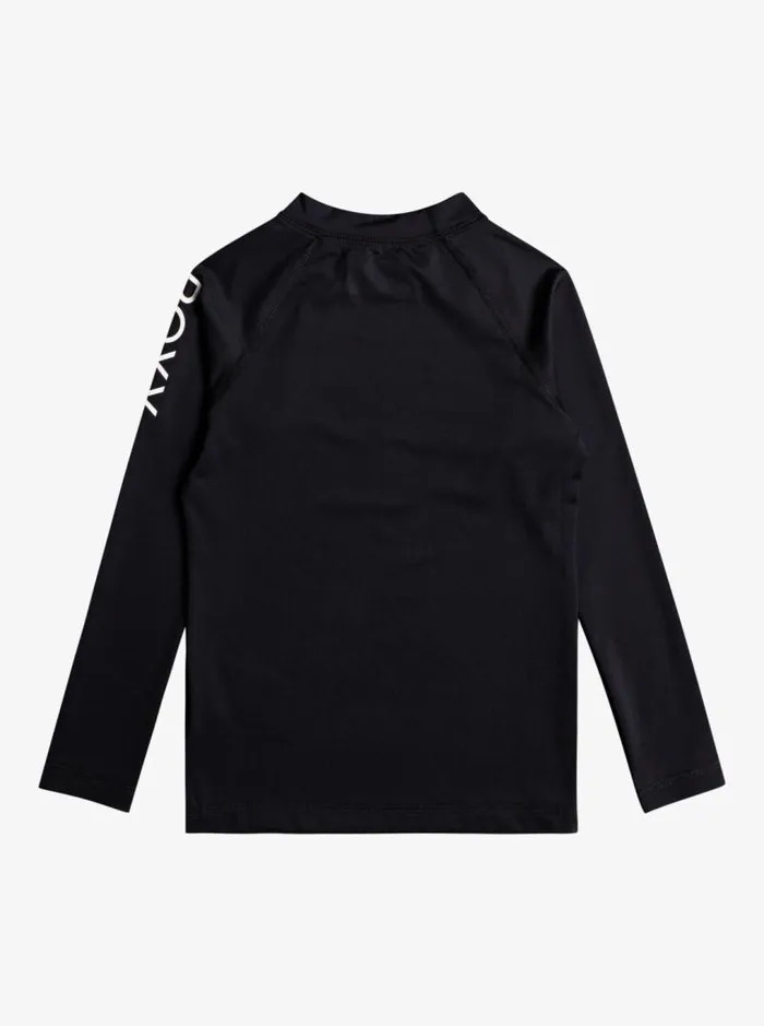 Roxy Swim Girl039s 27 Whole Hearted Long Sleeve UPF 50 Rashguard Anthracite 8211 Kids