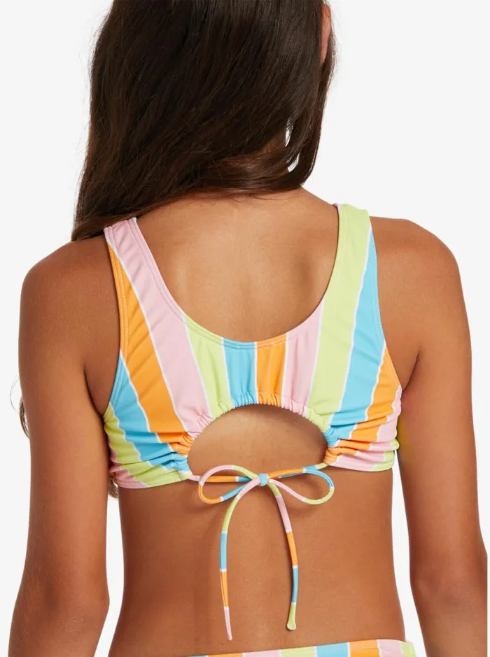 Roxy Swim Girl039s 416 Last In Paradise Two Piece Crop Top Bikini Set For Girls Bachelor Button Rainbow Rays 8211 Kids Roxy Swim Girl039s 416 Last In Paradise Two Piece Crop Top Bikini Set For Girls Bachelor Button Rainbow Rays 8211 Kids