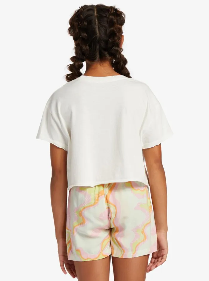 Roxy Tees and Tanks Girl039s 416 Hibiscus Stripe Oversized Cropped TShirt Snow White 8211 Kids Roxy Tees and Tanks Girl039s 416 Hibiscus Stripe Oversized Cropped TShirt Snow White 8211 Kids