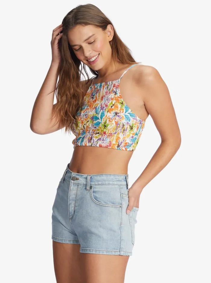 Roxy Tops Live Free Strappy Tank Snow White Pualani Combo 8211 Women