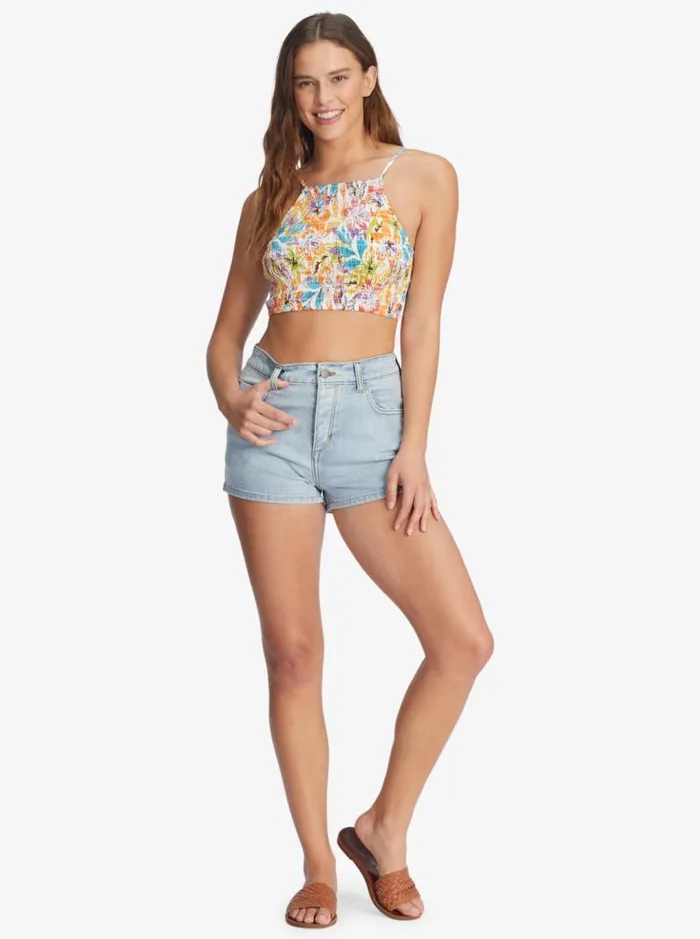 Roxy Tops Live Free Strappy Tank Snow White Pualani Combo 8211 Women