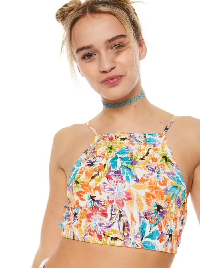 Roxy Tops Live Free Strappy Tank Snow White Pualani Combo 8211 Women