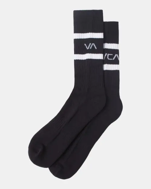 Rvca 2 Pack Striped Crew Socks Black SportMen Other Accessories