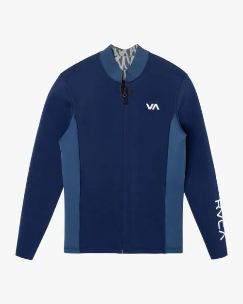 Rvca 2mm Balance Front Zip Wetsuit Jacket Navy Surf Neoprene Tops