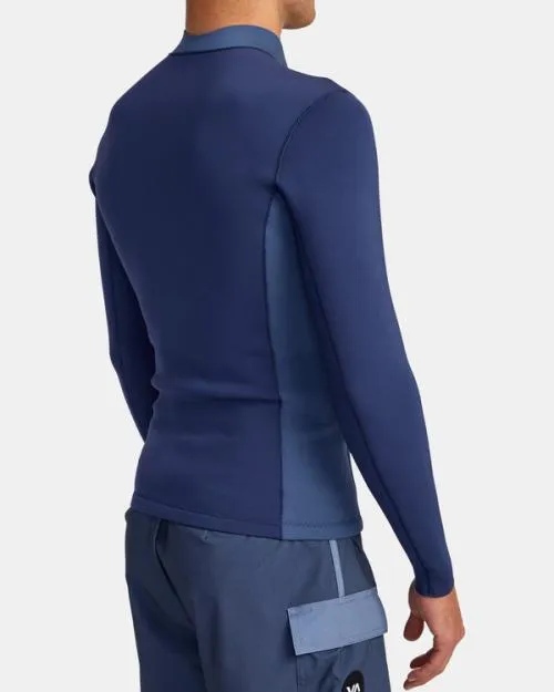 Rvca 2mm Balance Front Zip Wetsuit Jacket Navy Surf Neoprene Tops