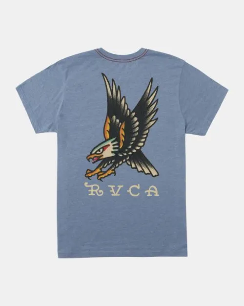 Rvca Bert Eagle TShirt Industrial Blue Men Short Sleeves