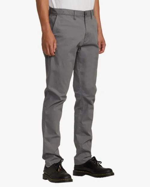 Rvca Daggers Twill Slim Fit Pants Smoke Men Pants