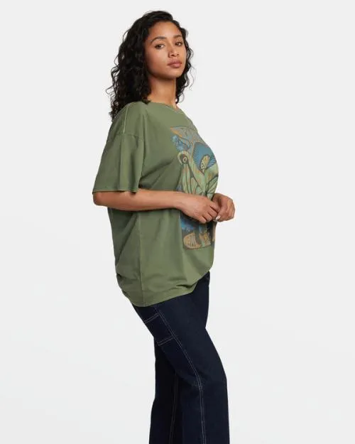 Rvca Embrace Change TShirt Leaf Women Tees and Tanks