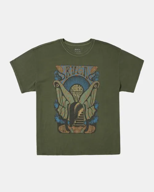 Rvca Embrace Change TShirt Leaf Women Tees and Tanks