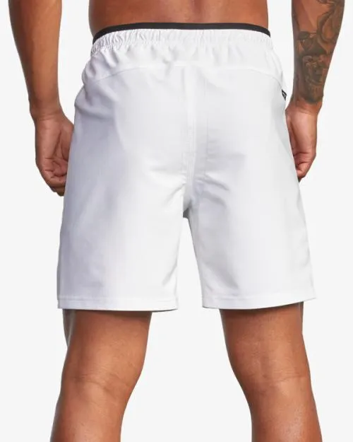 Rvca Grappler Elastic Waist Walkshorts 17034 White Men Athletic Shorts