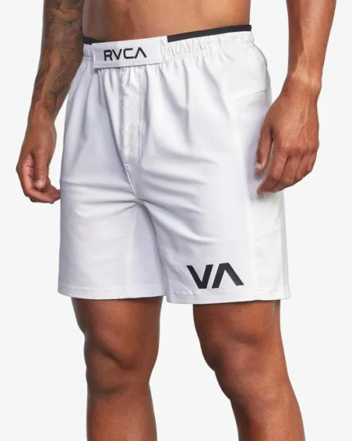 Rvca Grappler Elastic Waist Walkshorts 17034 White Men Athletic Shorts
