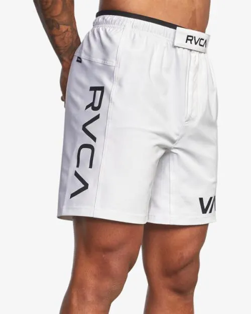 Rvca Grappler Elastic Waist Walkshorts 17034 White Men Athletic Shorts