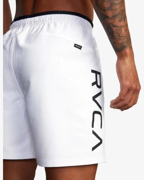 Rvca Grappler Elastic Waist Walkshorts 17034 White Men Athletic Shorts