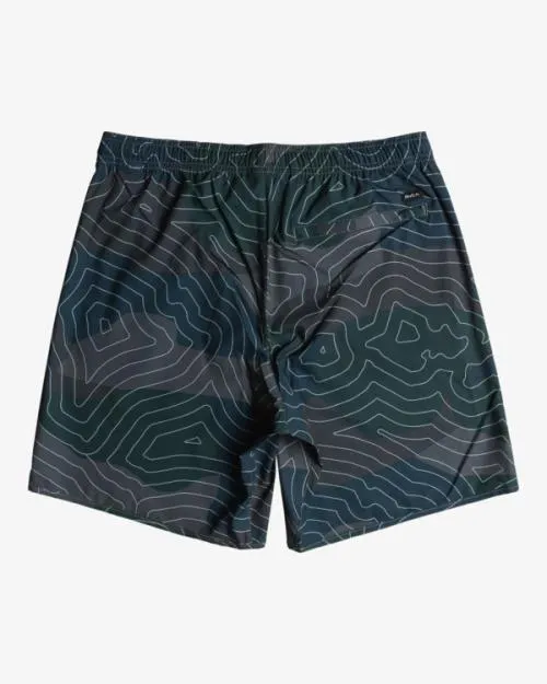 Rvca Hawaii Yogger Stretch Technical Training Shorts Hawaii Topo Camo Men Athletic Shorts
