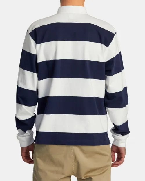 Rvca Long Sleeve Polo Shirt Navy Men Tees and Tanks