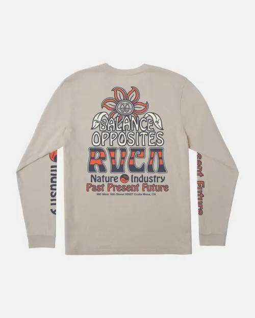 Rvca Positive Growth Long Sleeve TShirt Vanilla Men Tees and Tanks