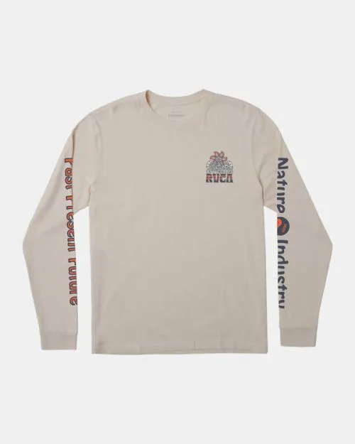 Rvca Positive Growth Long Sleeve TShirt Vanilla Men Tees and Tanks