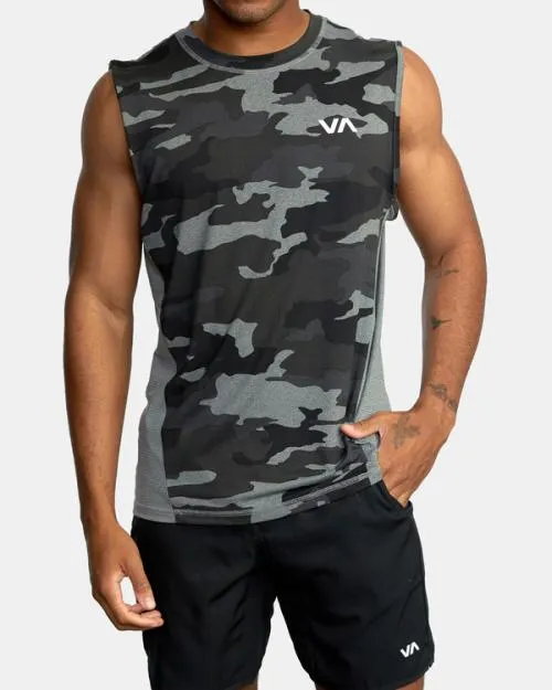 Rvca Sport Vent Muscle Tank Top Camo SportMen Tees and Tanks
