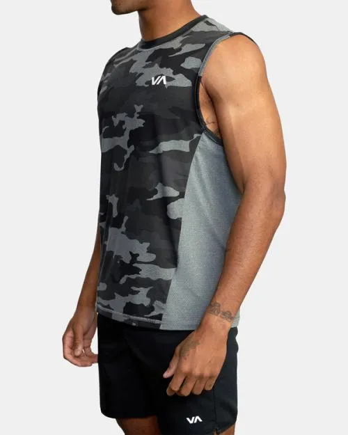Rvca Sport Vent Muscle Tank Top Camo SportMen Tees and Tanks