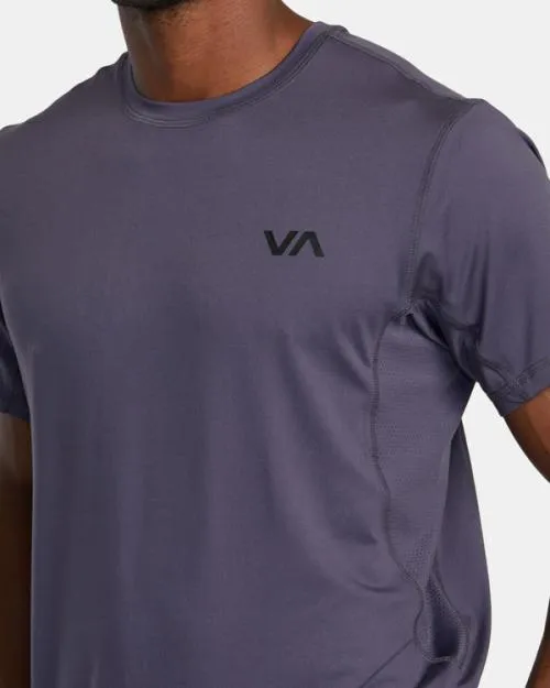 Rvca Sport Vent Performance Tee Gray Purple SportMen Short Sleeves
