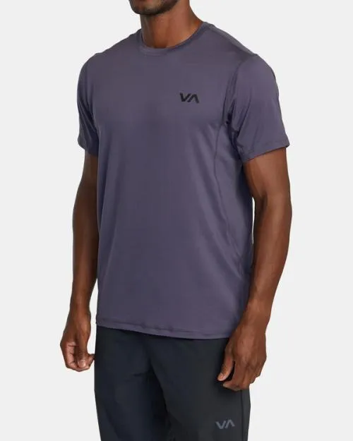 Rvca Sport Vent Performance Tee Gray Purple SportMen Short Sleeves