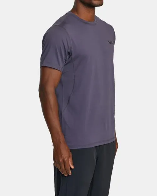 Rvca Sport Vent Performance Tee Gray Purple SportMen Short Sleeves