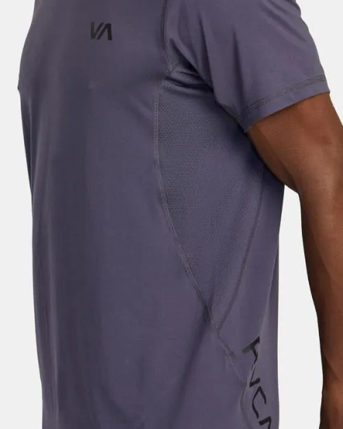 Rvca Sport Vent Performance Tee Gray Purple SportMen Short Sleeves