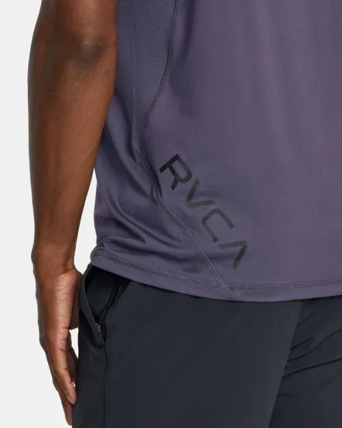 Rvca Sport Vent Performance Tee Gray Purple SportMen Short Sleeves