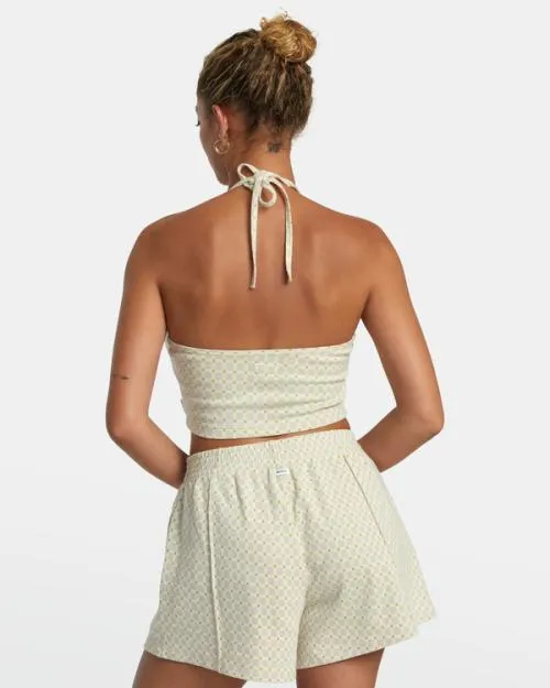 Rvca Sunrise Halter Top Cloud Women Tops